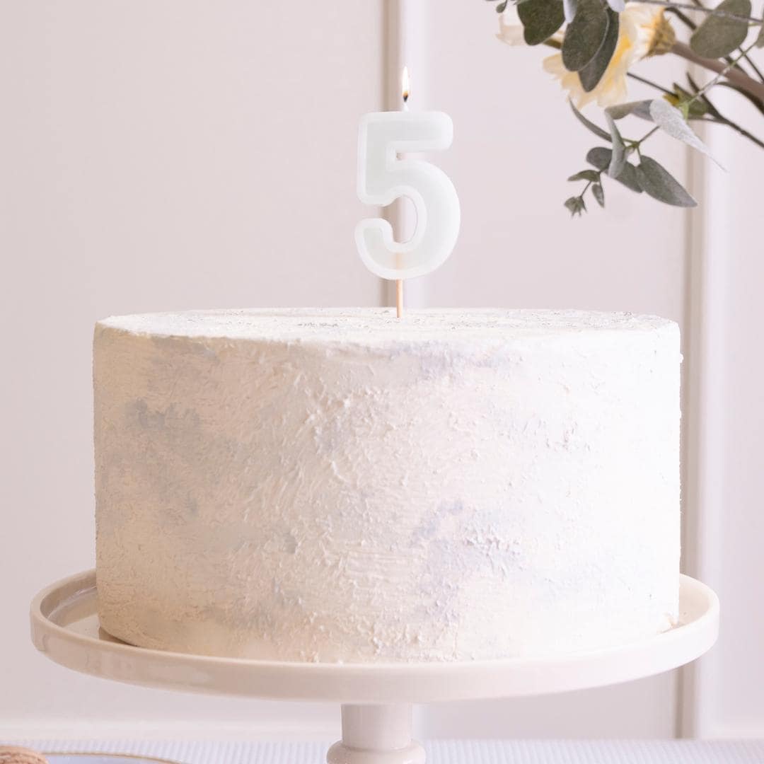 Pastel Minty Blue 5 Birthday Cake Candle - Mint Cake Decoration - Light Green Birthday Party Decor - 5th / 50th Birthday Candle - Jolie Fete UK