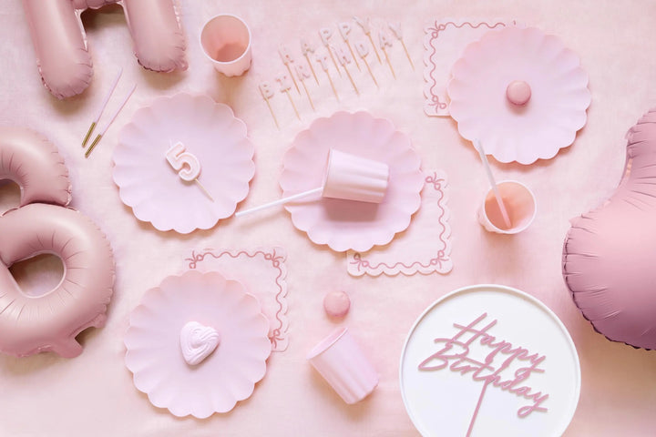 Pastel Pink Reusable Cups - Baby Pink Party Cups - Light Pink Birthday Party Decorations - Picnic Plastic Cups - Pack Of 4 - Jolie Fete UK