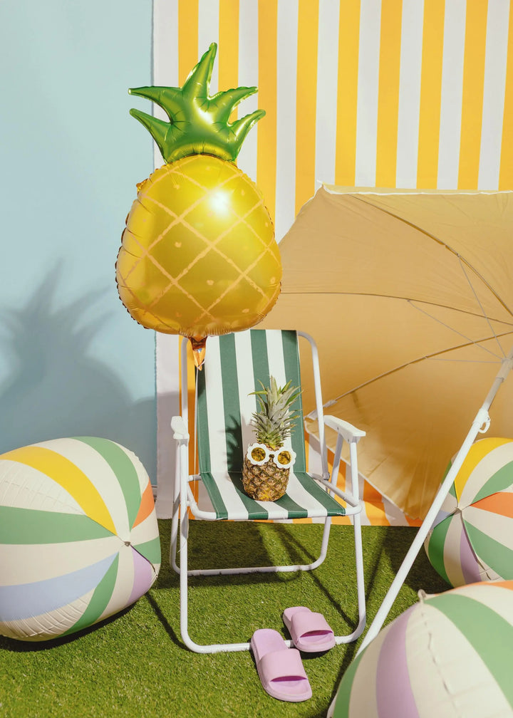 Pineapple Foil Balloon - Tropical Party Decor - 38x68cm Fruit Balloon - Summer Birthday Decoration - Luau Party Supplies - Tiki Party Decor - Jolie Fete UK