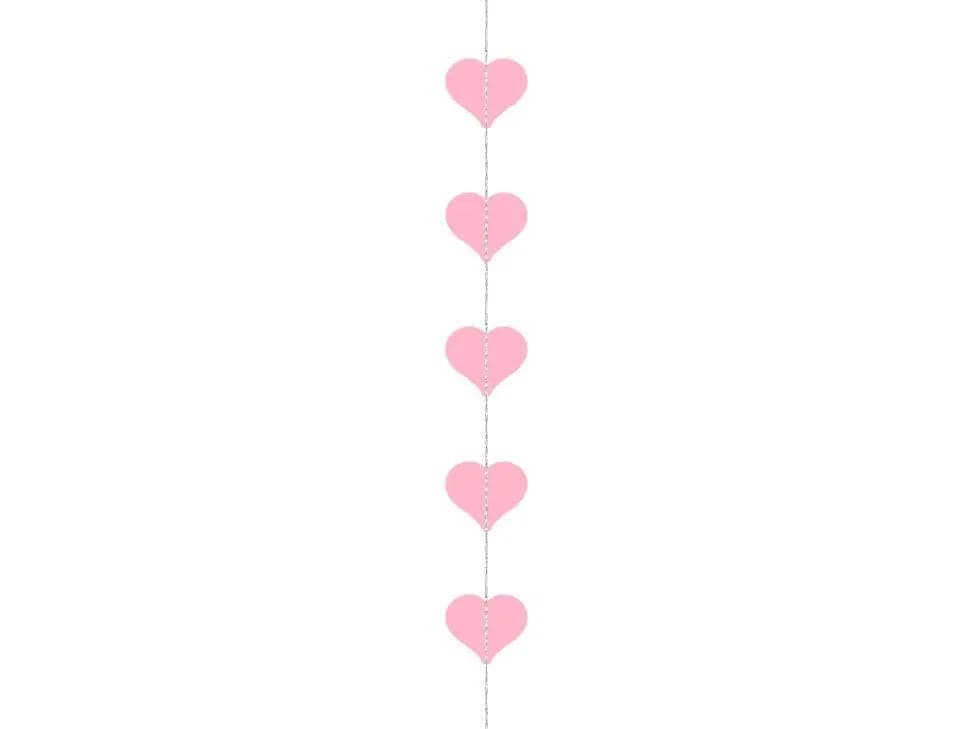 Pink Heart Garland Valentines Decoration - Valentine's Decor - Hen Party Garland - Party Decorations-Hanging Heart Decorations-Wedding Decor - Jolie Fete UK