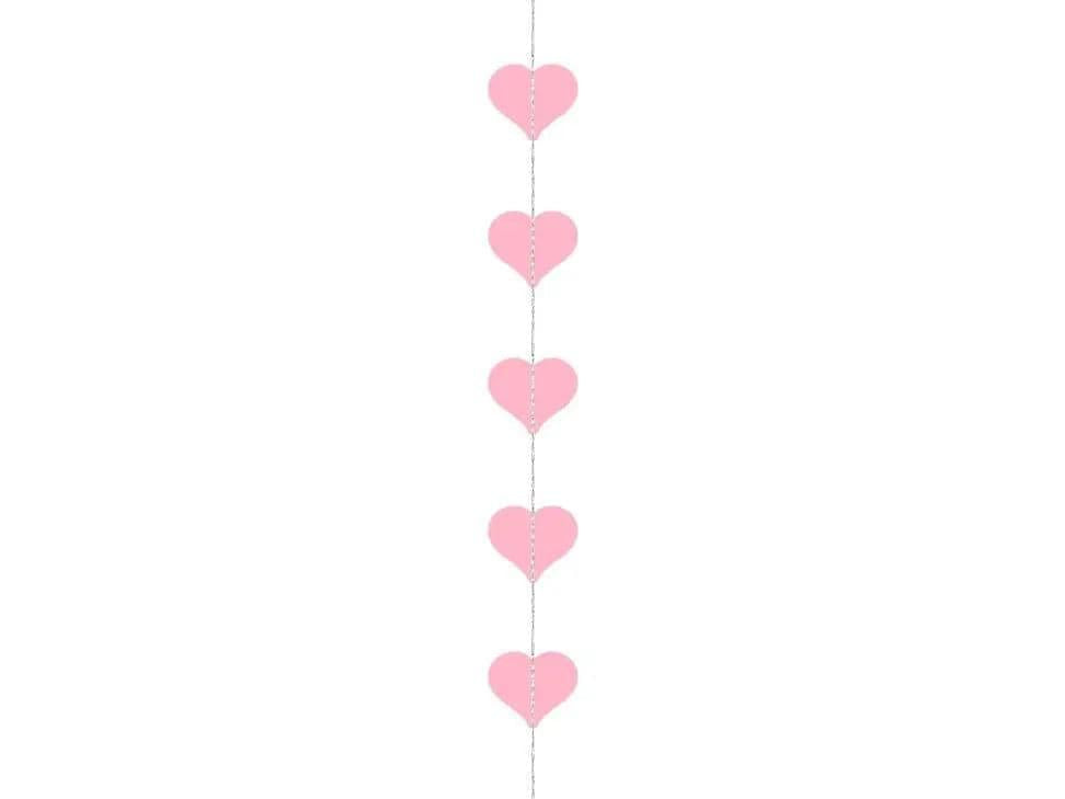 Pink Heart Garland Valentines Decoration - Valentine's Decor - Hen Party Garland - Party Decorations-Hanging Heart Decorations-Wedding Decor - Jolie Fete UK