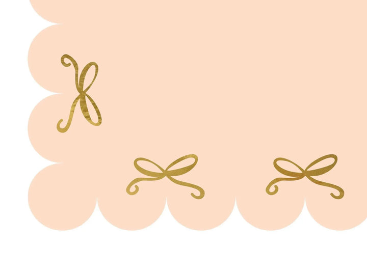 Pink Paper Tablecloth - Pastel Pink Party Supplies - Gold Bows - Unicorn Birthday Party Decorations - Coquette Theme - Princess -180 x 120cm - Jolie Fete UK