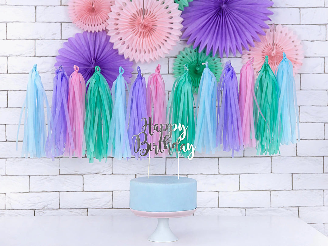 Pink Tissue Paper Rosettes - Pink Birthday Party Fan Decorations - Party Wall Decorations - Hanging Decorations - Pack Of 3 - Jolie Fete UK