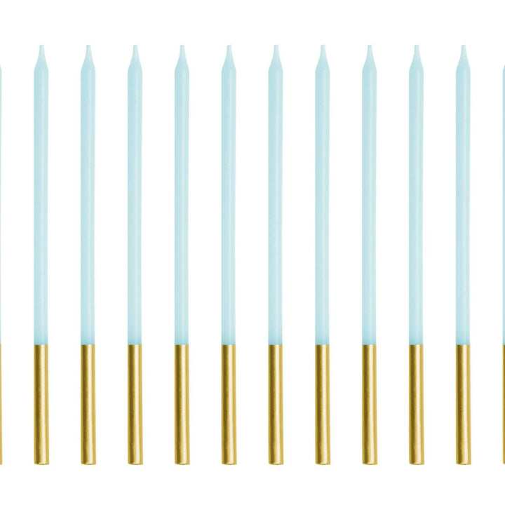 Light Blue Candles - Plain Pastel Blue Cake Candles - Straight Candles - Blue Party Decorations - Birthday Cake Candles - 14cm - Pack Of 12 - Jolie Fete UK