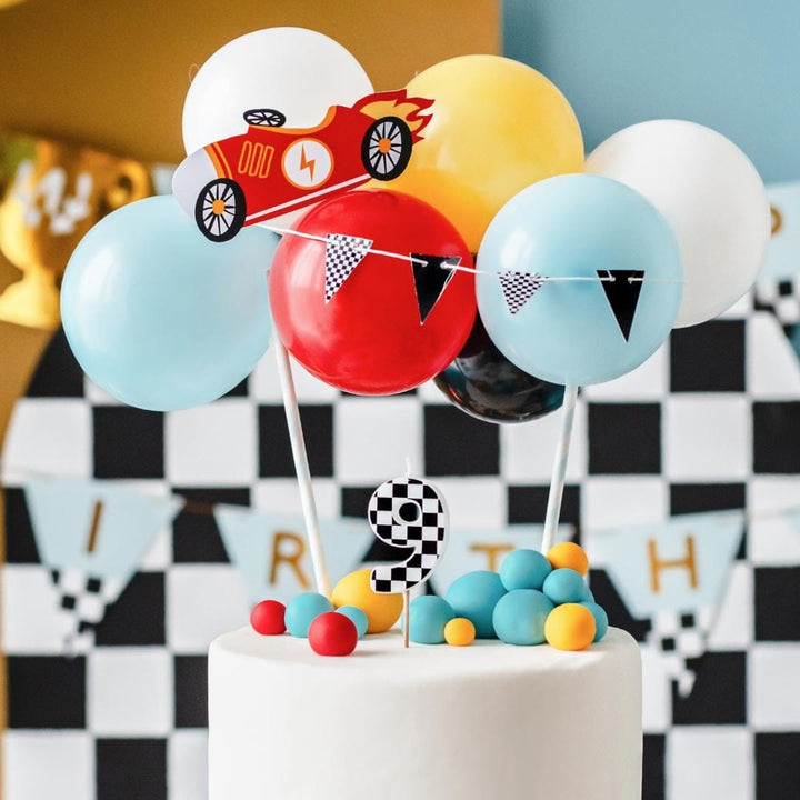 Racing Car Cake Toppers- Birthday Cake Balloon Cake Topper - Racing Car Party - F1 Theme - Kids Birthday Party Supplies - Jolie Fete UK