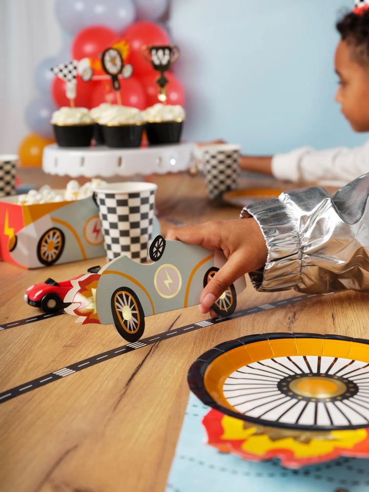 Racing Car Party Invitations - Driving Party Party Invites - Formula 1 Theme - Kids Birthday Party Supplies - Vintage Sports Car - Pack of 6 - Jolie Fete UK