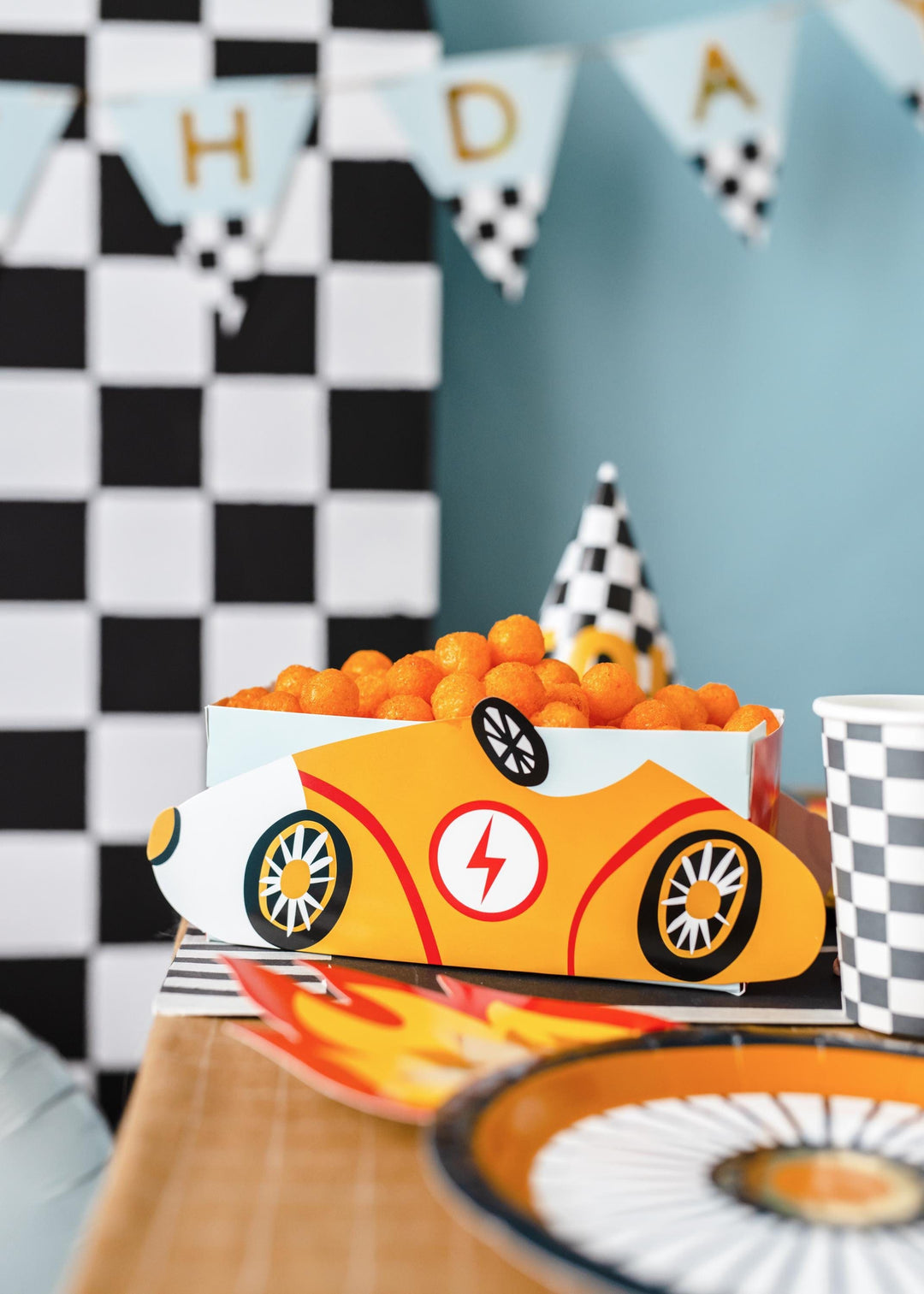 Car Snack Boxes - Racing Car Party Supplies - Formula 1 Theme - Kids Birthday Party Supplies - Goodie Bags - Small Gift Boxes - Pack of 3 - Jolie Fete UK