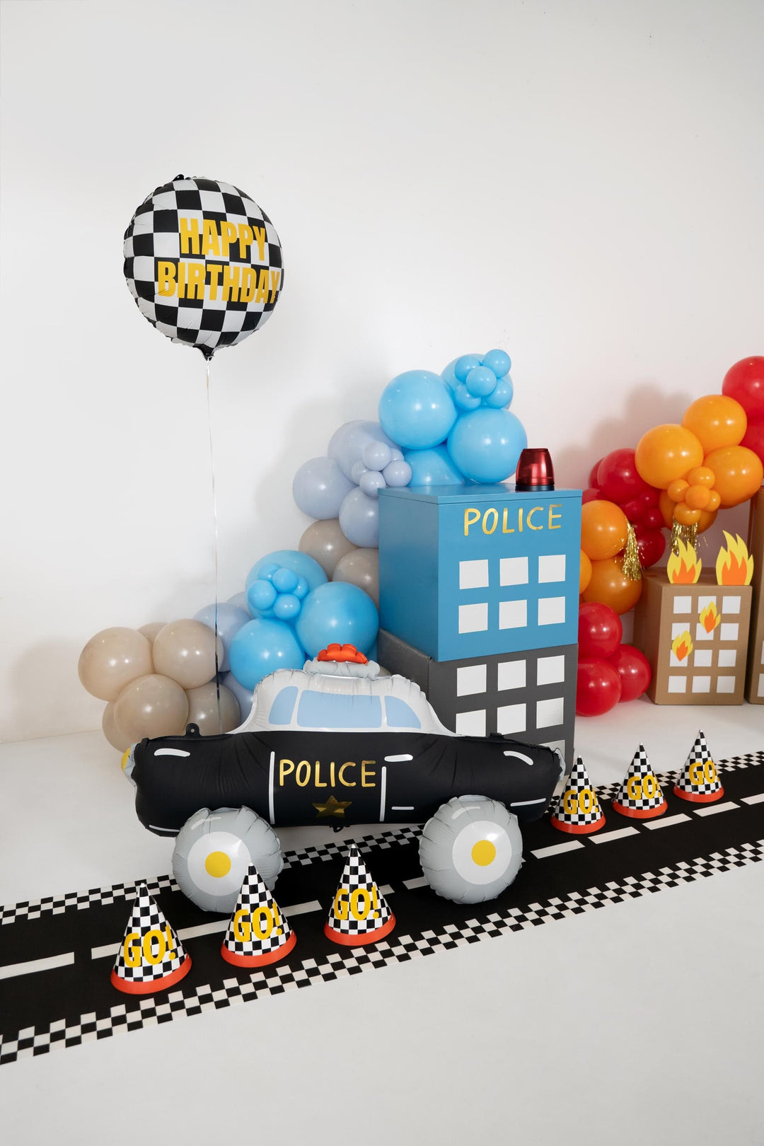 Racing Track Table Runner - Racing Car Birthday Party Table Cover - Racing Car Party - F1 Theme - Kids Birthday Party Supplies - 5m Long - Jolie Fete UK