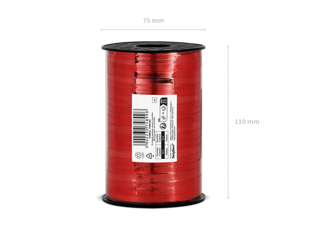 Red Ribbon - Balloon Ribbon - Curling Ribbon - Gift Wrap Ribbon - 225m - Jolie Fete UK