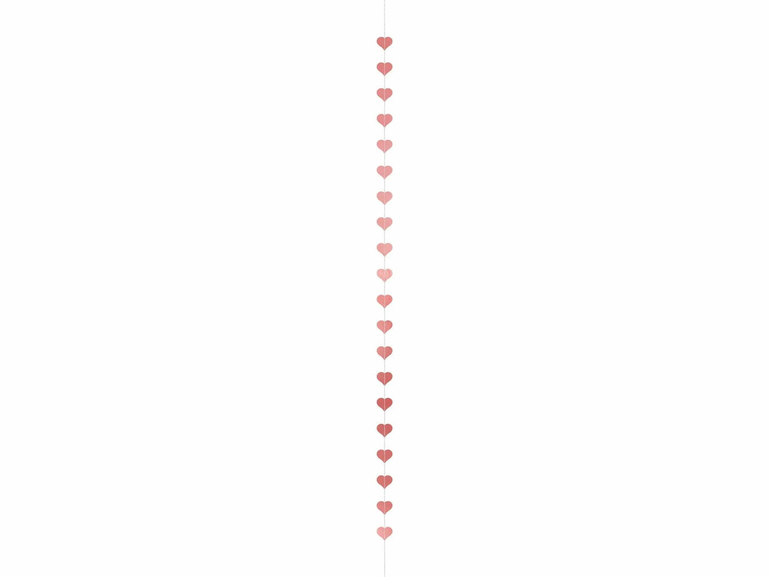 Rose Gold Heart Garland Valentines Decoration - Valentine's Decor - Hen Garland - Party Decorations-Hanging Heart Decorations-Wedding Decor - Jolie Fete UK
