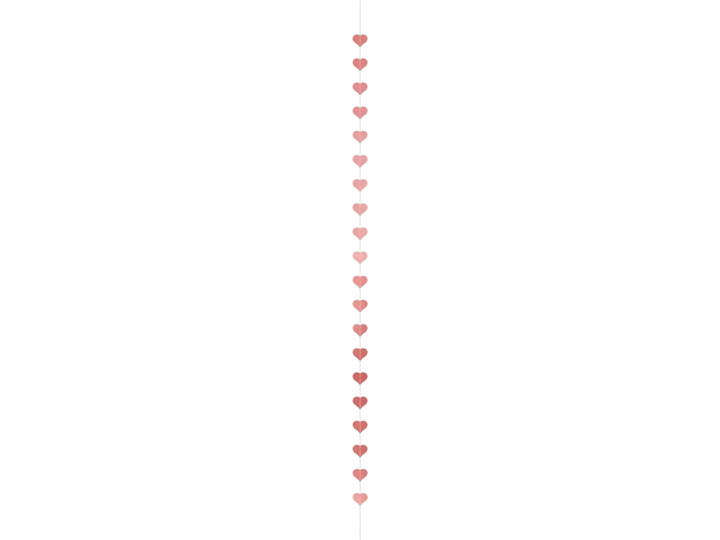 Rose Gold Heart Garland Valentines Decoration - Valentine's Decor - Hen Garland - Party Decorations-Hanging Heart Decorations-Wedding Decor - Jolie Fete UK