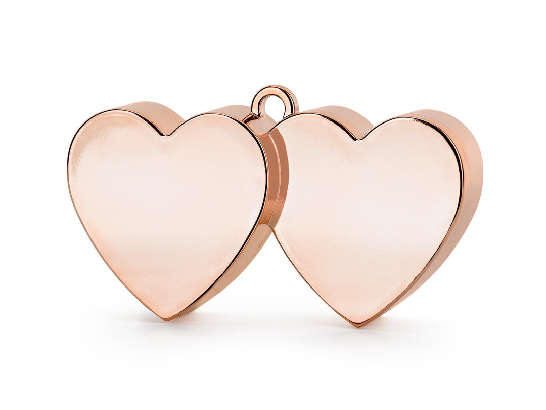 Rose Gold Balloon Weight - Rose Gold Hearts Balloon Weight - 120g - Jolie Fete UK
