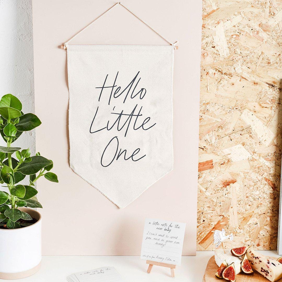 Rose Gold Hello Little One Baby Shower Banner - Baby Shower Photo Prop Sign - Baby Shower Decorations - Gender Neutral Nursery Decor - 2m - Jolie Fete UK