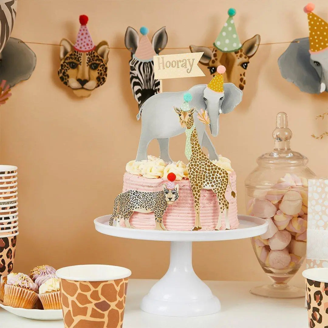 12 Safari Animal Print Balloons - Leopard Zebra Giraffe Designs - Wild One Birthday Party Decor - Jungle Theme Balloon Bundle -Kids Birthday - Jolie Fete UK