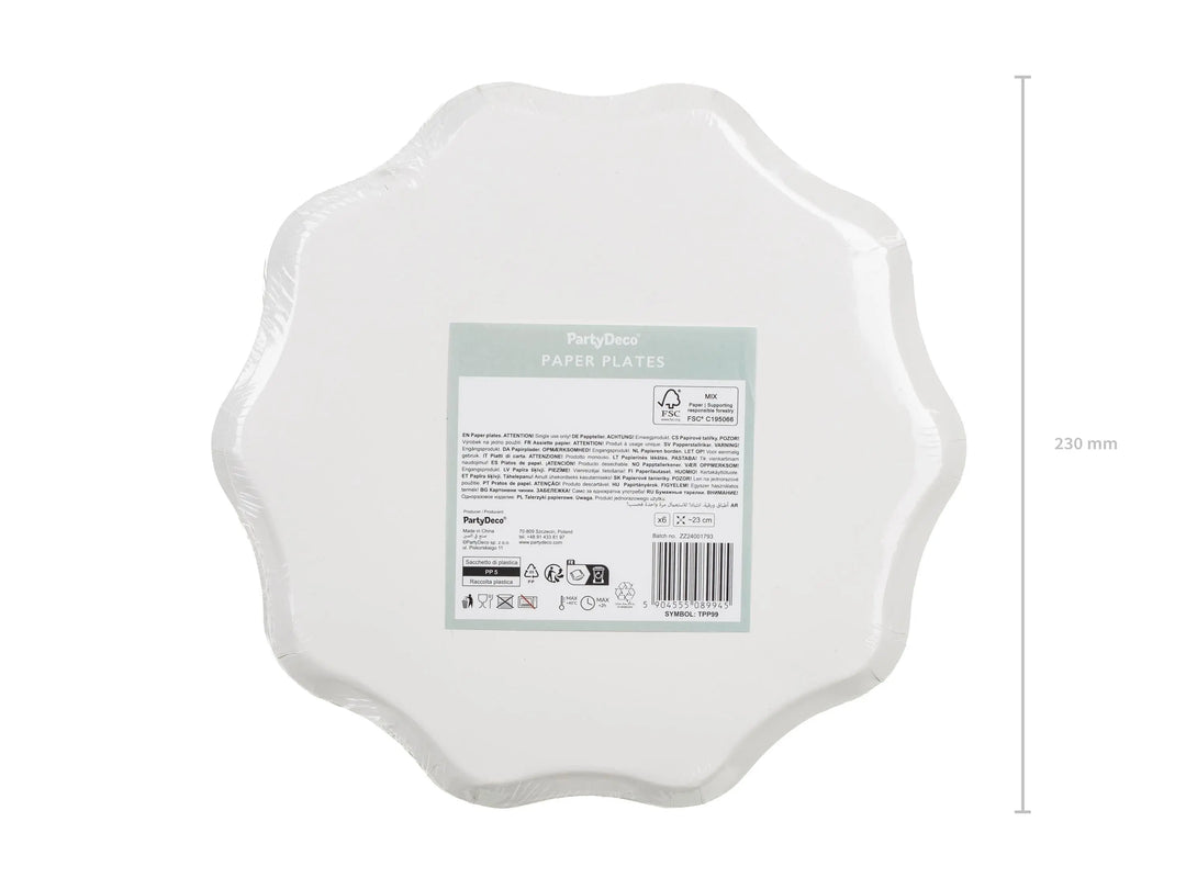 Checkered Party Paper Plates With Gold Edge - Gingham Disposable Plates - Pastel Green Tableware - Baby Shower Decor - 23cm - Pack Of 6 - Jolie Fete UK