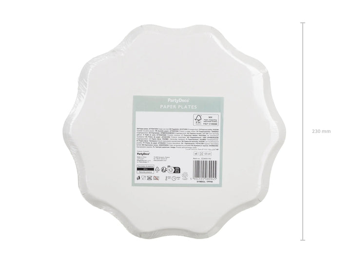 Checkered Party Paper Plates With Gold Edge - Gingham Disposable Plates - Pastel Green Tableware - Baby Shower Decor - 23cm - Pack Of 6 - Jolie Fete UK