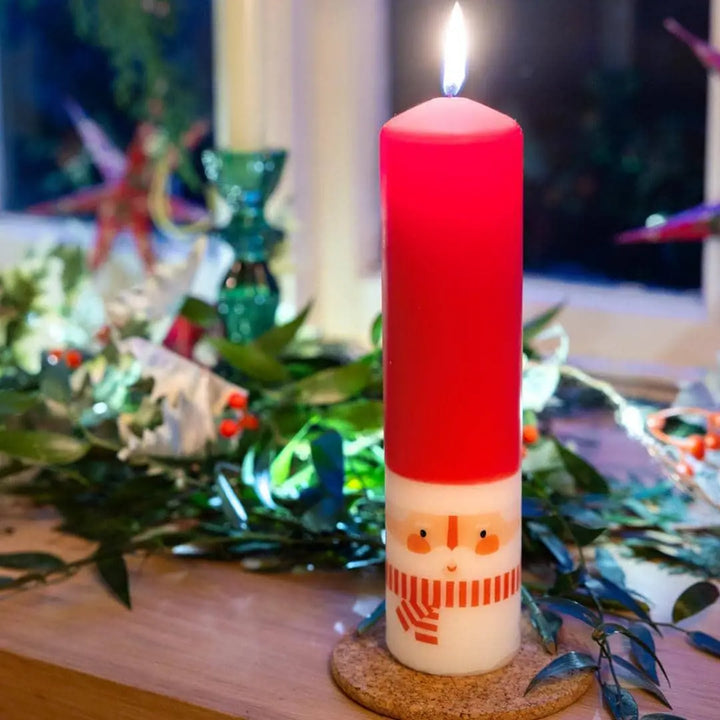 Christmas Advent Candle - Alternative Advent Calendar - Santa Pillar Candle - Christmas Decorations - Christmas Gift - Jolie Fete UK
