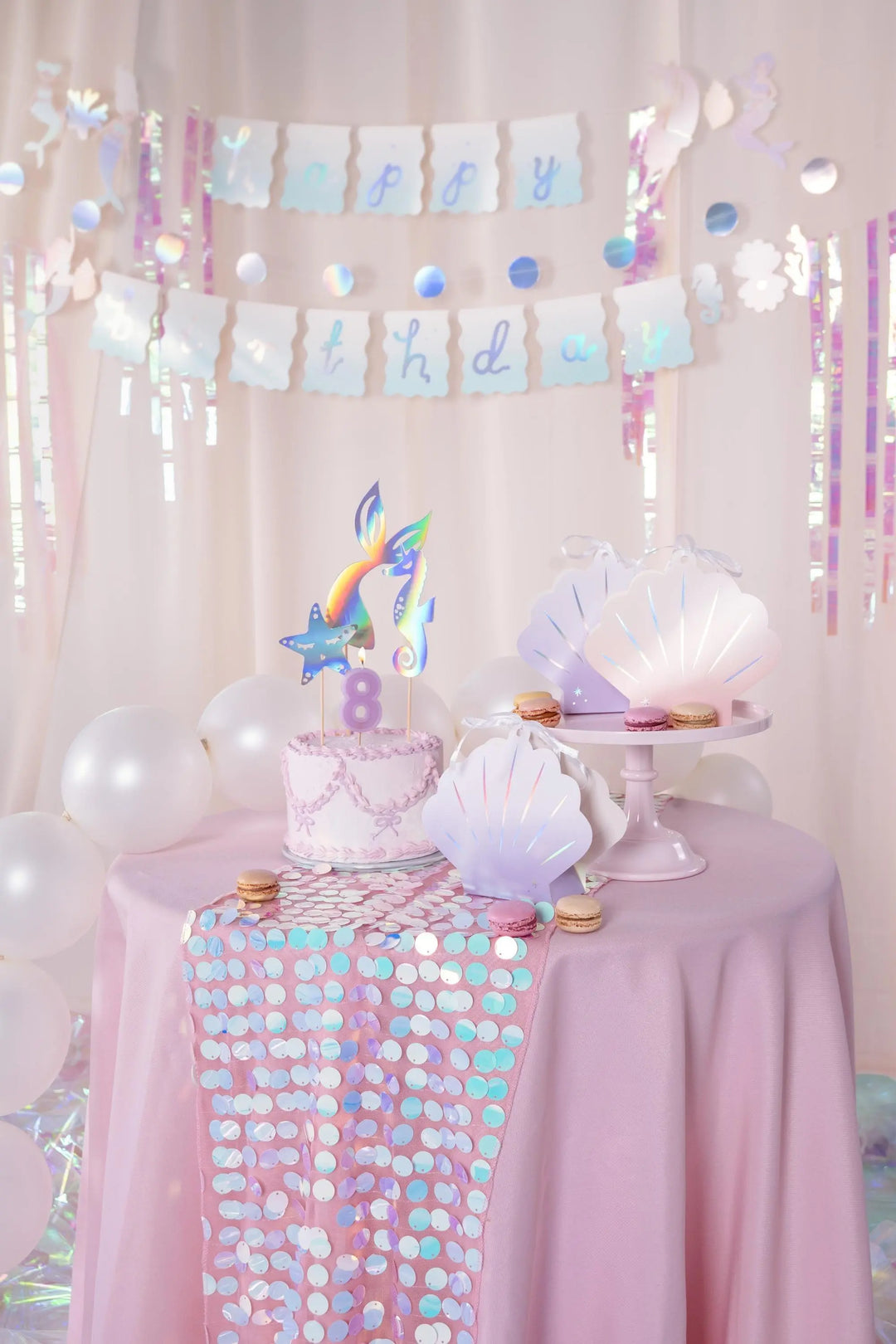 Seashell Gift Boxes - Mermaid Theme - Seashell Treat Boxes - Sweet Boxes - Iridescent Mermaid Party - Dive Into Five-Under the sea-Pack Of 4 - Jolie Fete UK