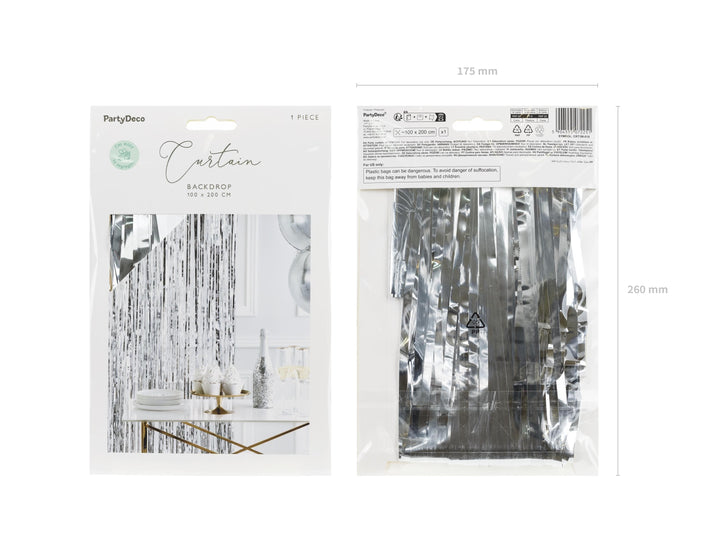 Silver Party Curtain - Silver Party Backdrop - Kids Birthday Party - Silver Party Decorations - Metallic Fringe Curtain-Photo Booth Backdrop - Jolie Fete UK
