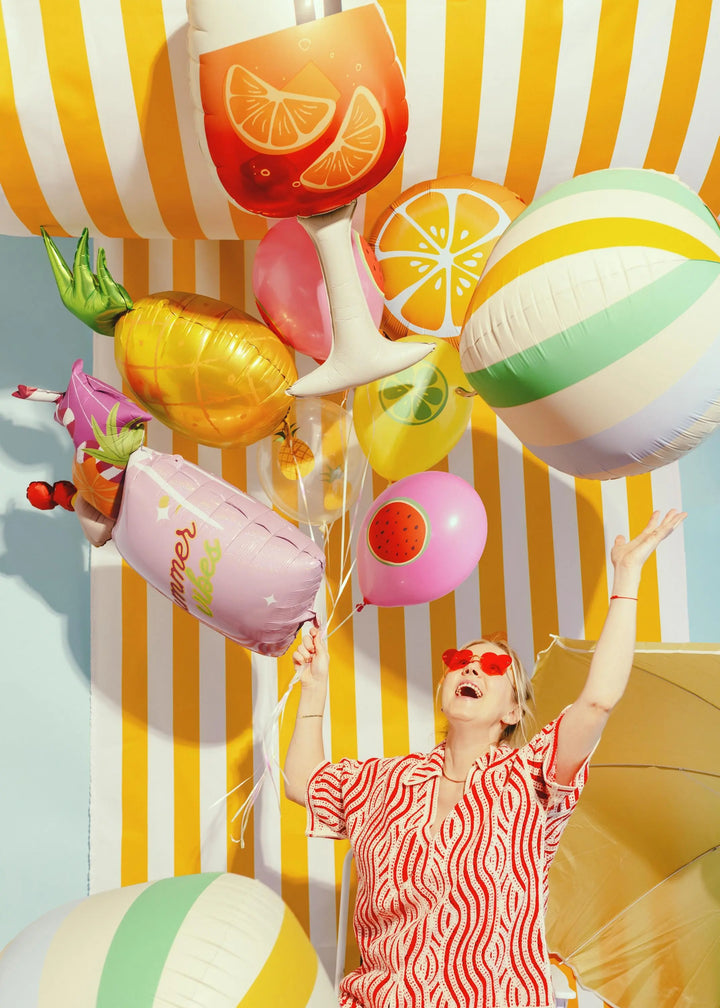 Cocktail Foil Balloon - Summer Vibes Party Decor - Hen Party Decoration - Tropical Drink Balloon - Pink Summer BBQ Supplies-Pool Party Decor - Jolie Fete UK