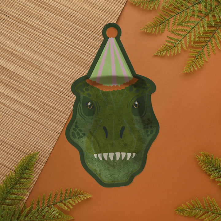 Dinosaur Plates - Dinosaur Paper Party Plates - Dino Birthday Decorations - T-Rex Plates - Kids Birthday Party Decor - Pack Of 8 - Jolie Fete UK