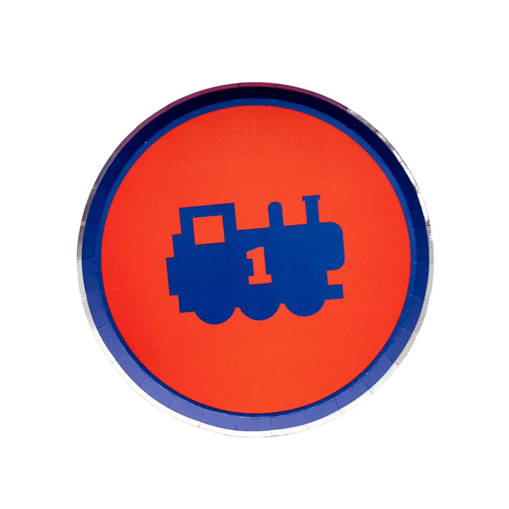Thomas & Friends Small Plates - Train Birthday Party Tableware - Blue and Red Engine Railroad Two Designs - Kids Party Supplies - Pack of 8 - Jolie Fete UK