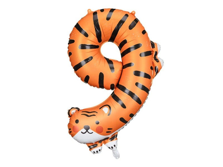 Tiger Foil Balloon Number 9 - Jolie Fete