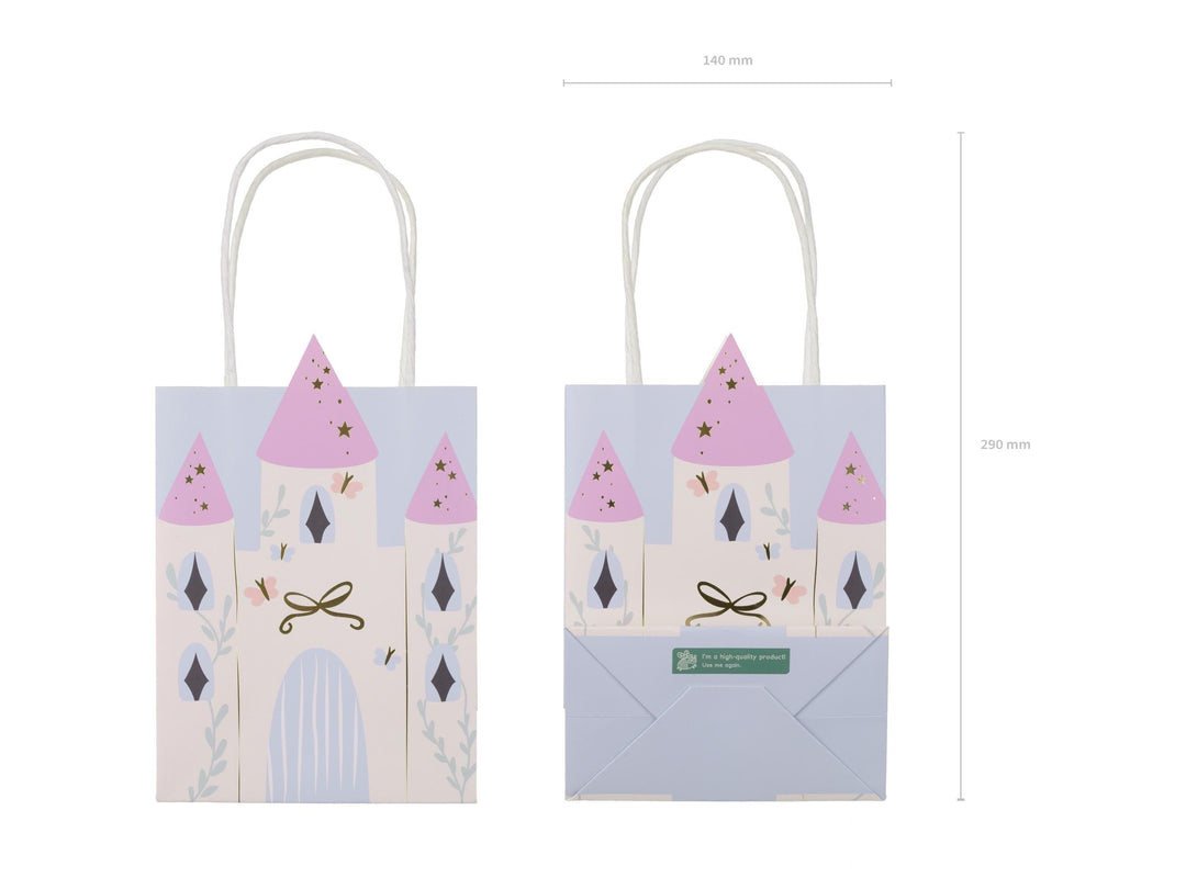 Unicorn Party Bag - Small Castle Paper Gift Bag - Unicorn & Princess Birthday Treat Bags - Unicorn Birthday Party Theme - 20 cm - 1 Bag - Jolie Fete UK