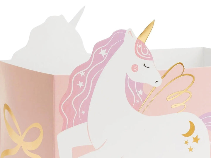 Unicorn Party Snack Boxes - Castle, Rainbow & Unicorn Designs With Gold Bows - Unicorn Party Supplies-Unicorn Birthday Decorations-Pack Of 6 - Jolie Fete UK