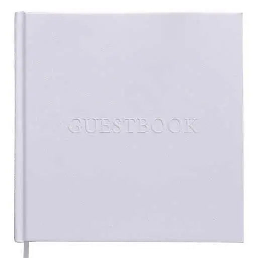 White Embossed Wedding Guest Book - White Wedding - Modern Luxe Wedding Supplies - Party Guest Book - Wedding Keepsake -Reception Guest Book - Jolie Fete UK