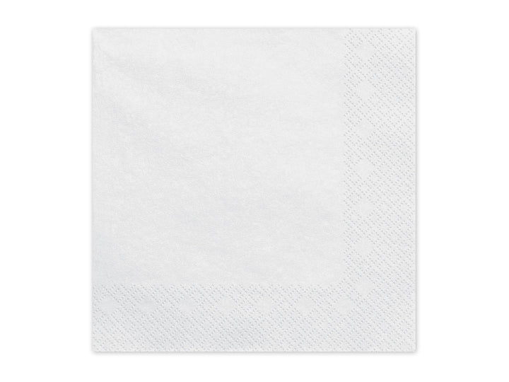 White Paper Napkins - Pastel White Dinner Napkins - Kids Birthday Party - Baby Shower - Hen Party - Christening - Pack of 20 - Jolie Fete UK