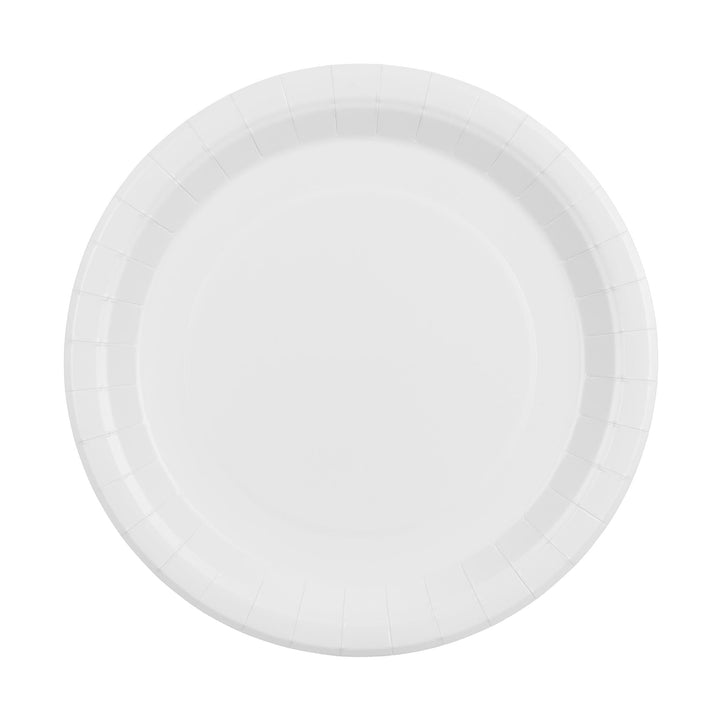White Paper Plates 23cm - Pastel White Party Plates - Kids Birthday Tableware - Baby Shower - Hen Party Plates - Christening - Pack of 6 - Jolie Fete UK