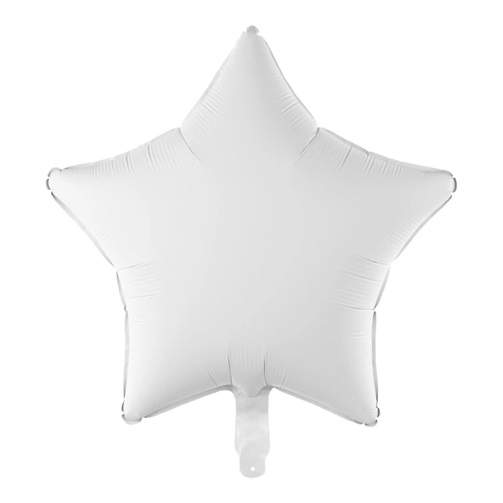 White Star Foil Balloon 48cm - Pastel White Mylar Star Balloon - Twinkle Twinkle Birthday Decor - Baby Shower - Anniversary Party Supplies - Jolie Fete UK
