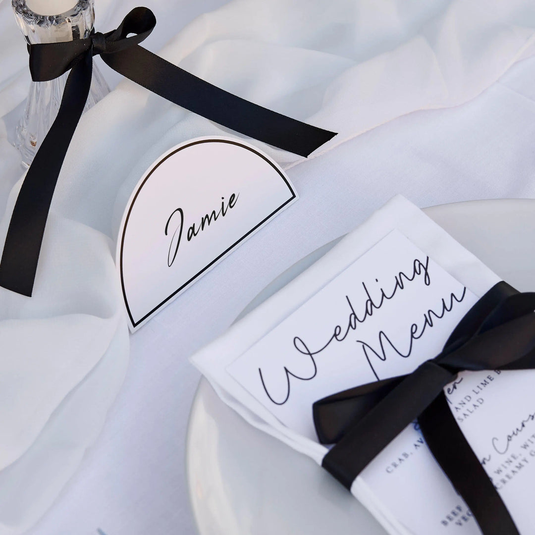 White Wedding Card Box - Black 3D Acrylic Lettering Club Green