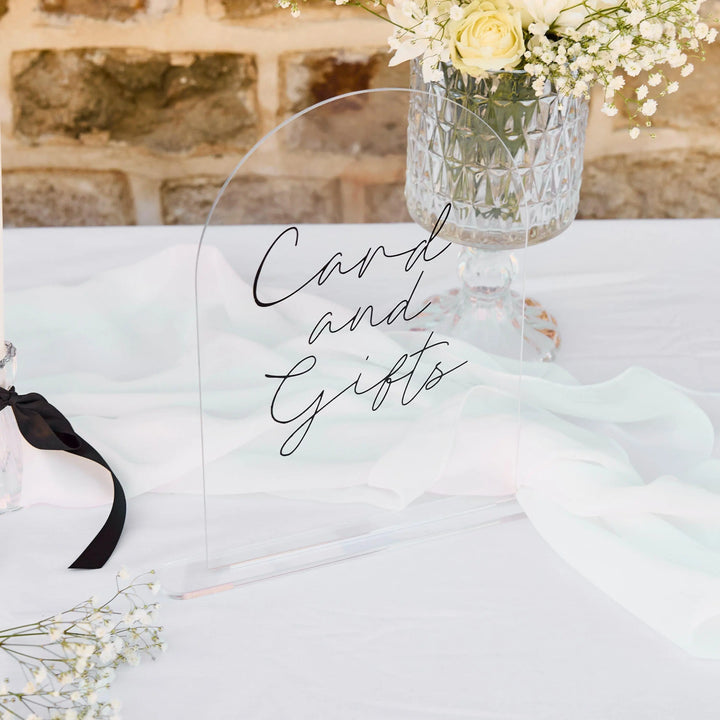 White Wedding Card Box - Black 3D Acrylic Lettering Club Green