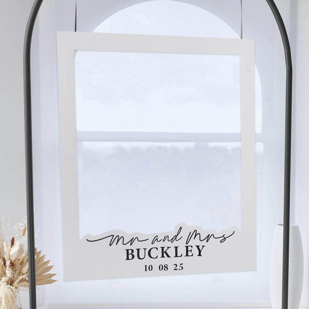 White Wedding Card Box - Black 3D Acrylic Lettering Club Green