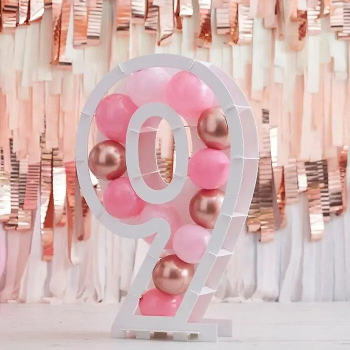 Balloon Mosaic Number Stand 9 - Mix It Up Brights Ginger Ray