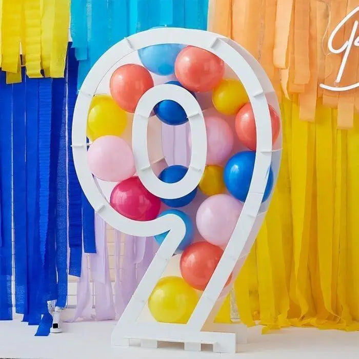 Balloon Mosaic Number Stand 9 - Mix It Up Brights Ginger Ray