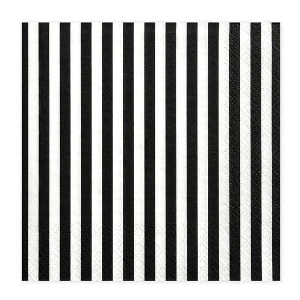 Black & White Stripe Paper Napkins - Pirate Party Napkins - Party Tableware - Engagement Party Napkins - Party Decoration - Pack of 20