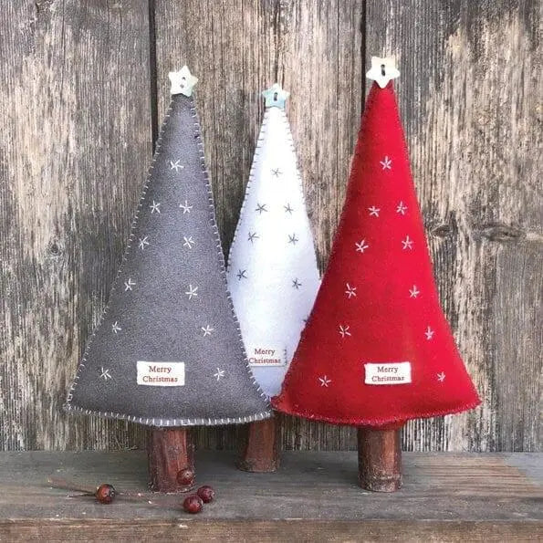 Christmas Decoration - Cream Felt Christmas Tree - Christmas Ornament -Christmas Decorations  -Holiday Decor - Xmas Homeware