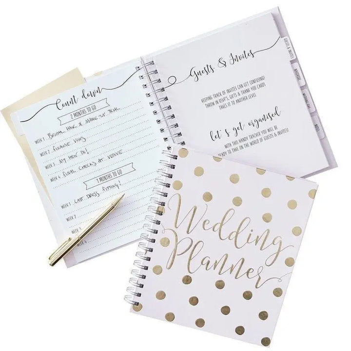 Luxury Gold and White Wedding Planner Book, Gold Wedding Planner