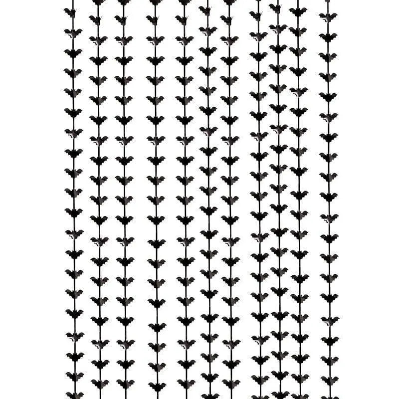 Halloween Black Bat Backdrop - Black Bat Fringe Curtain - Halloween Photo Backdrop - Halloween Party Decorations