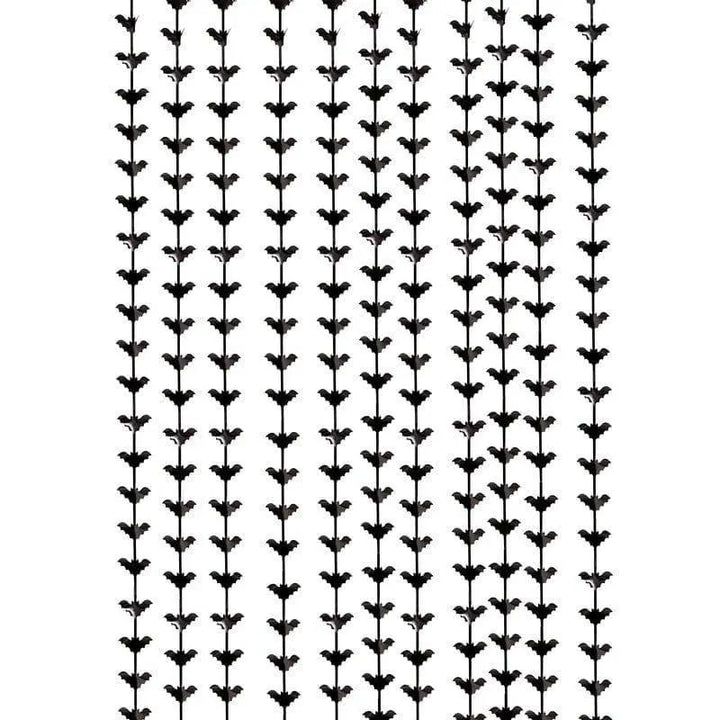 Halloween Black Bat Backdrop - Black Bat Fringe Curtain - Halloween Photo Backdrop - Halloween Party Decorations