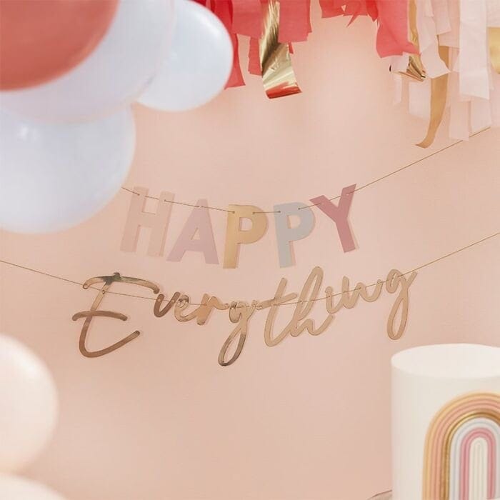 Happy Everything Bunting - Pastel & Gold Birthday Party Garland - Party Decorations - Birthday Banner - Happy Birthday Sign