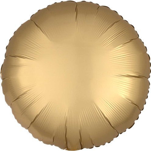 Gold Satin Round 18" Foil Helium Balloon