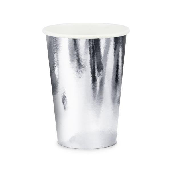Silver Party Paper Cups - Pack of 6