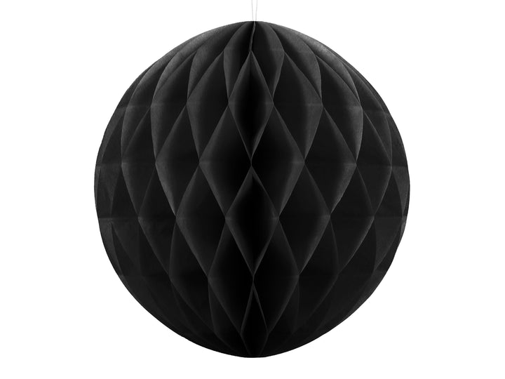 Black honeycomb ball - Black paper honeycomb decoration 20cm - Black party decorations - Birthday decorations -New Year's Eve Decorations-x1