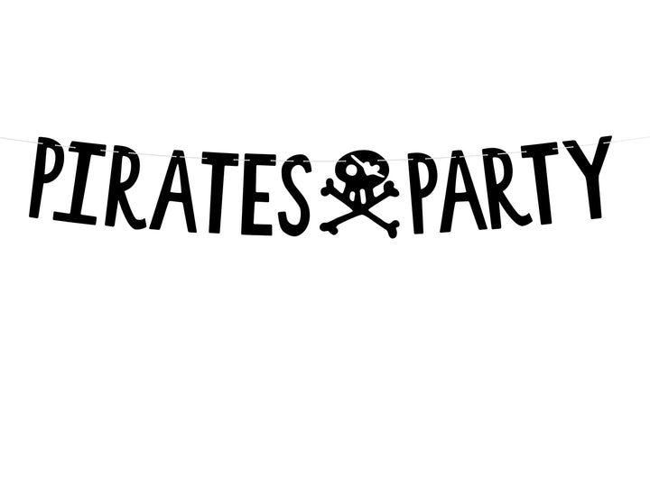 Pirate Party Banner - Black Pirates Party Bunting - Birthday Party Decorations - Children's Party Garland