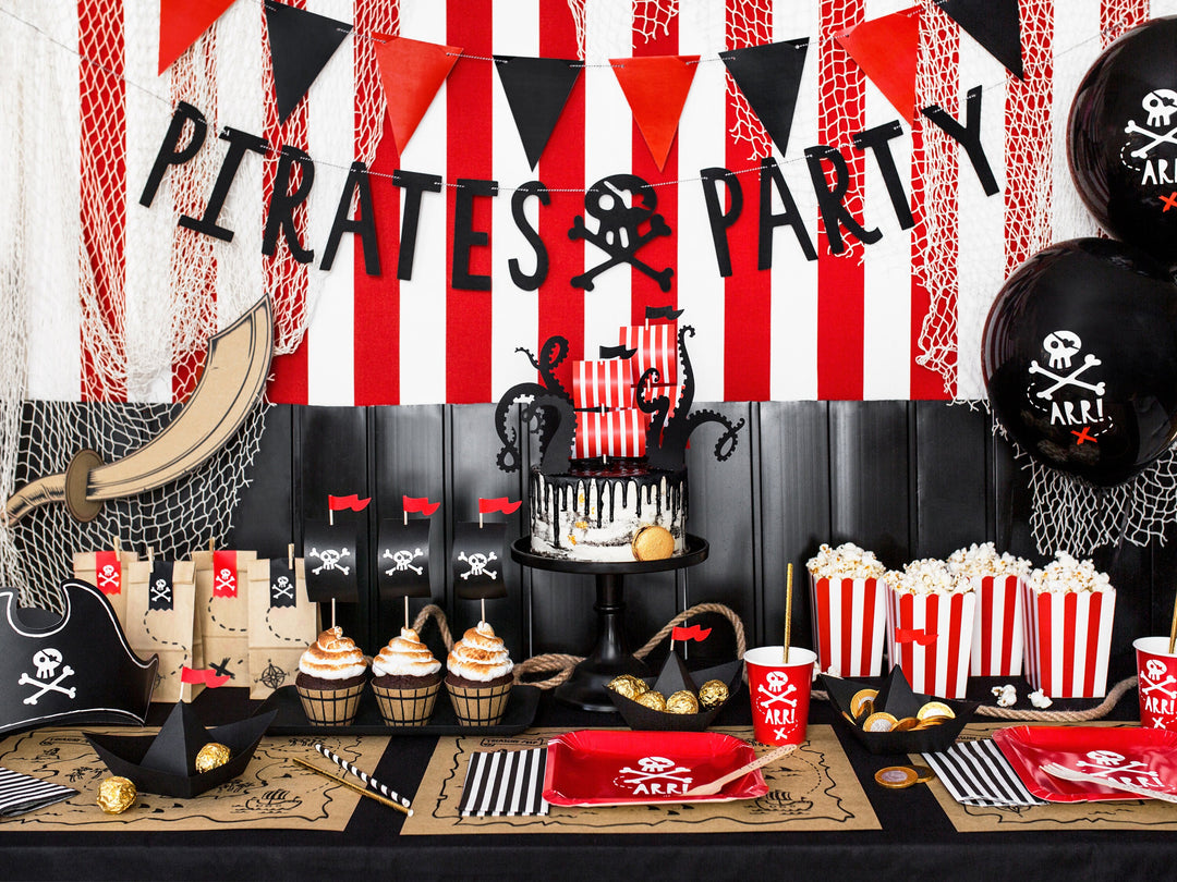 Pirate Party Banner - Black Pirates Party Bunting - Birthday Party Decorations - Children's Party Garland