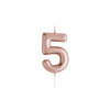 Rose Gold Number 5 Candle - Five Birthday Cake Candle - Age Candles - Rose Gold Party Decorations